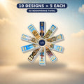 5 identical U.S. Landmarks bookmark sets — 10 designs each, 50 bookmarks total