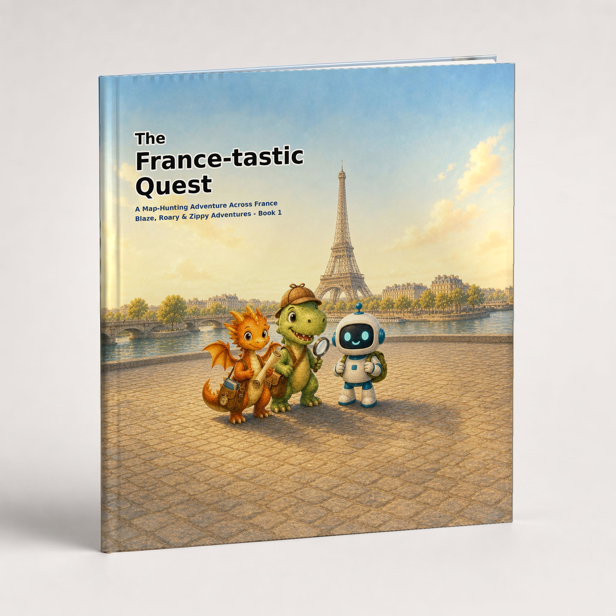 The France-tastic Quest realistic 3D hardcover book mockup