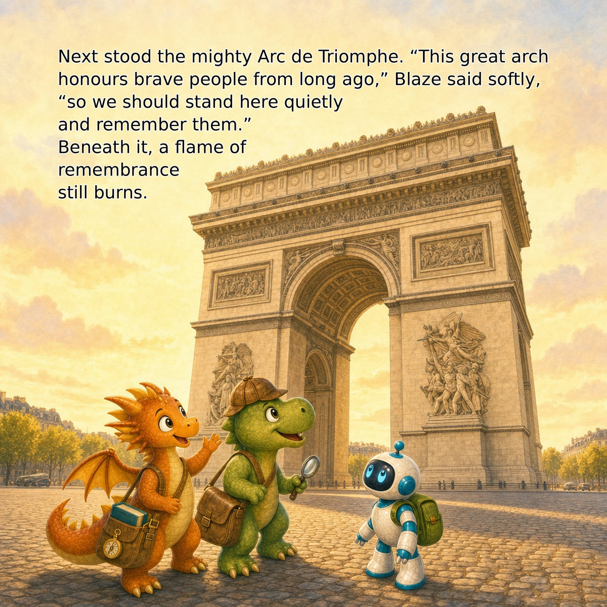 The France-tastic Quest interior page — Arc de Triomphe scene