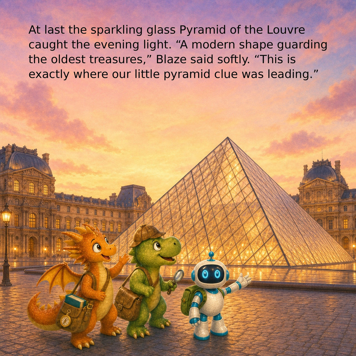 The France-tastic Quest interior page — Louvre Pyramid clue scene